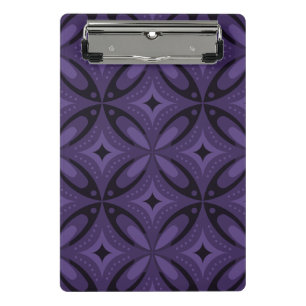 Mini Porte-bloc Motif Rétro de Couleur Violet Foncé