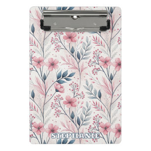 Mini Porte-bloc Motif Sakura en fleurs de cerises roses sur blanc