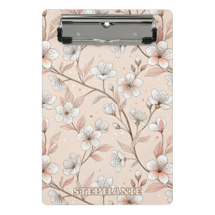 Mini Porte-bloc Motif Sakura en fleurs de cerisier rose sur rose (