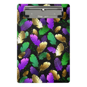 Mini Porte-bloc Motif sans couture avec des plumes de Mardi Gras