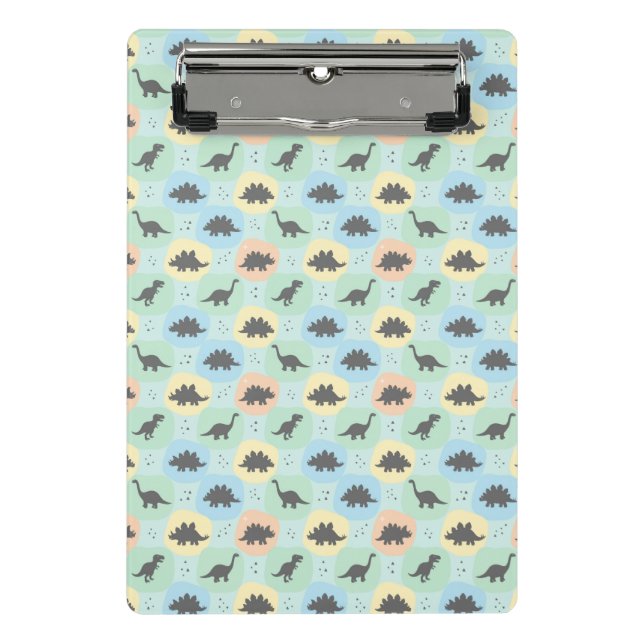 Mini Porte-bloc Motif sans couture de silhouette de dinosaure préh (Devant)