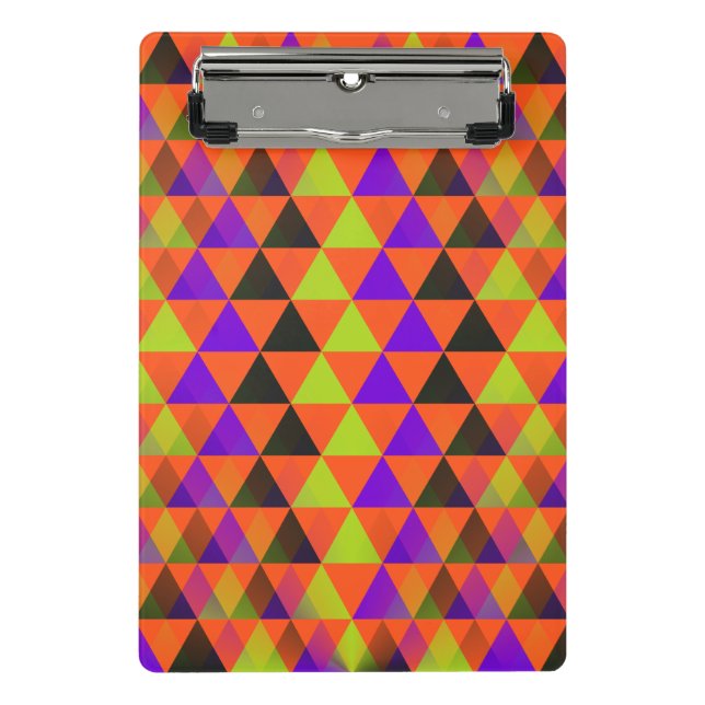 Mini Porte-bloc Motif sans couture de triangles - vert noir violet (Devant)