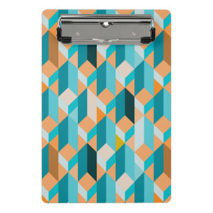 Mini Porte-bloc Motif turquoise et orange de formes