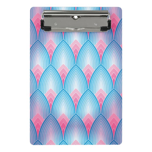 Mini Porte-bloc Motif turquoise et rose de pétale (Devant)