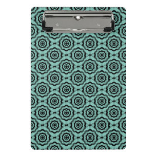 Mini Porte-bloc Motif turquoise Fleur Noire sans couture