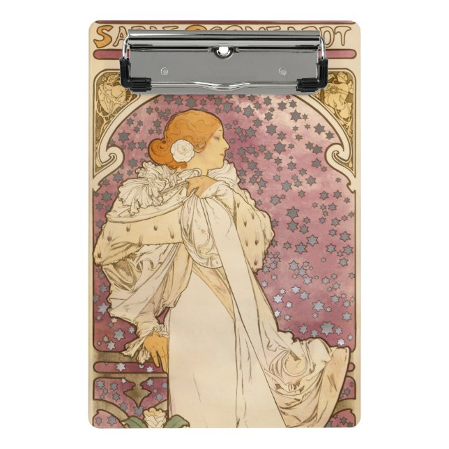 Mini Porte-bloc Mucha Art nouveau femme beauté (Devant)