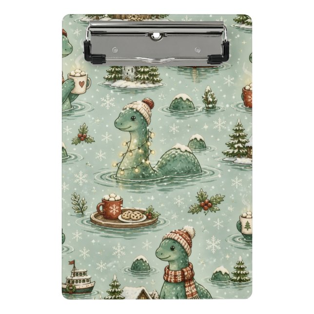 Mini Porte-bloc Nessie de Noël Monstre du Loch Ness Confortable Cr (Devant)