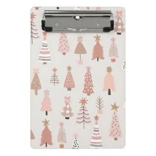 Mini Porte-bloc Noël Scandinave Sapins Roses