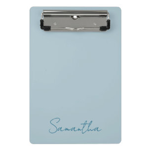 Mini Porte-bloc Nom personnalisé élégant Pastel Blue