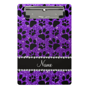 Mini Porte-bloc Nom personnalisé indigo violet parties scintillant