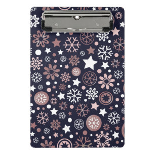 Mini Porte-bloc Nom personnalisé noël rose or neige