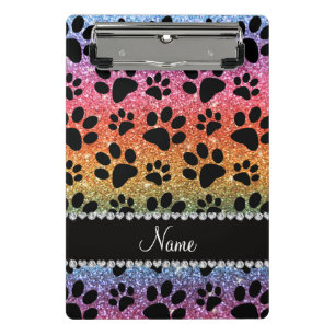Mini Porte-bloc Nom personnalisé parties scintillant arc-en-ciel c