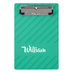 Mini Porte-bloc Nom personnalisé vert diagonale plastique texturé