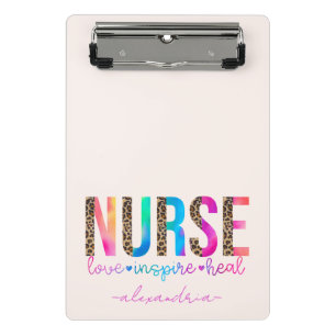 Mini Porte-bloc "Nurse - Love, Inspire, Heal" en couleur arc-en-ci