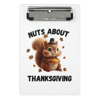 Mini Porte-bloc Nuts About Pie – Cute Yarn Squirrel Thanksgiving 