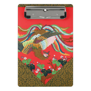 Mini Porte-bloc Oiseau Phoenix Rouge Vintage Art Japonais G.A. Aud
