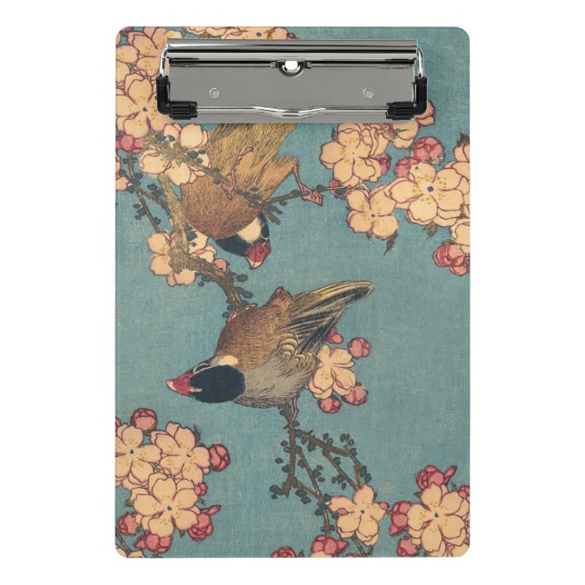 Mini Porte-bloc Oiseaux Fleurs Hokusai Art Japonais (Devant)