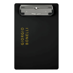 Mini Porte-bloc Or & Noir Couleur Minimaliste Nom Personnel Modern