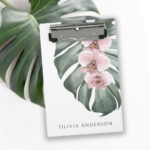 Mini Porte-bloc Orchidées Roses Luxe Floral Tropical Aquarelle