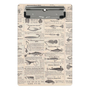 Mini Porte-bloc Page de catalogue de leurres de pêche antiques en