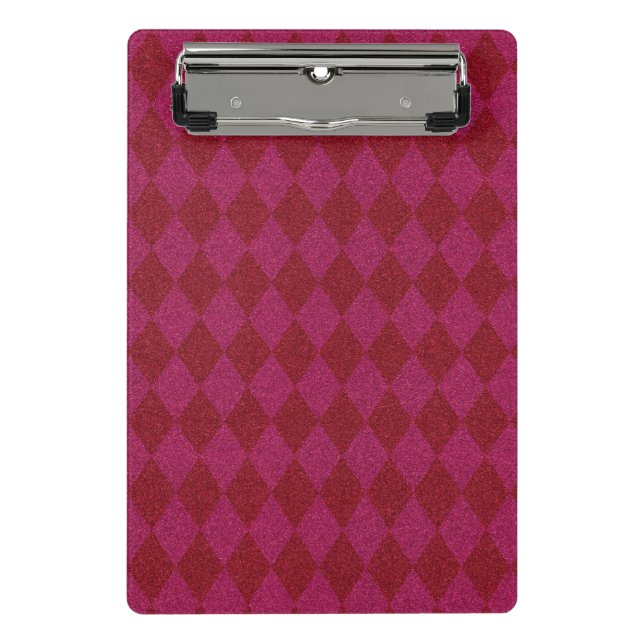 Mini Porte-bloc Paillettes de diamant rose et rouge (Devant)