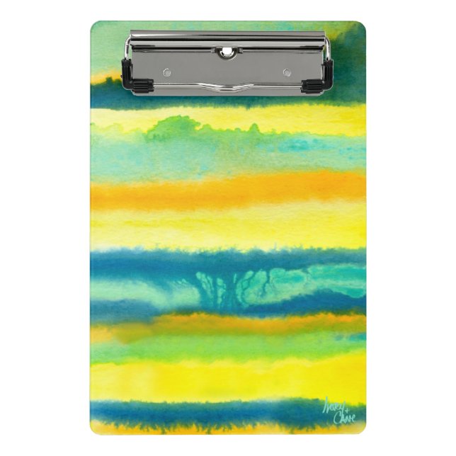 Mini Porte-bloc Palissades à bandes SPWW Turquoise vert et orange (Devant)