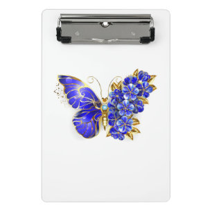 Mini Porte-bloc Papillon saphir à fleurs
