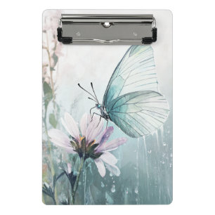 Mini Porte-bloc Papillon sarcelle menthe Fleurs pastel doux