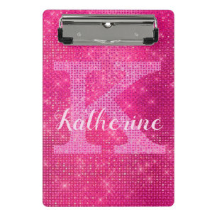 Mini Porte-bloc Parties scintillant rose-chaud Glam Sparkle Nom du