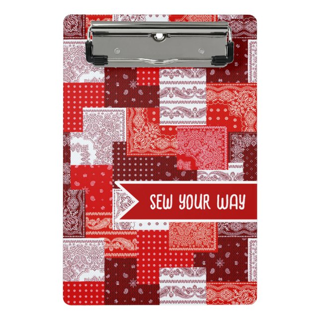Mini Porte-bloc Patchwork personnalisé de couture de bandana motif (Devant)