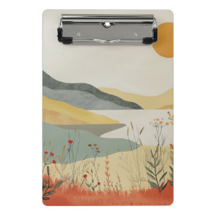 Mini Porte-bloc Paysage Rétro de Lac au Coucher du Soleil Terre Cu