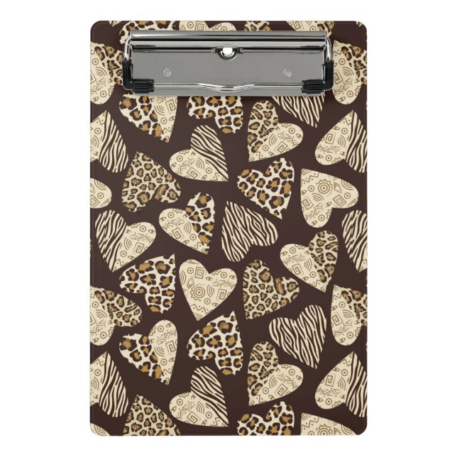 Mini Porte-bloc Peau d'animal avec des coeurs (Devant)