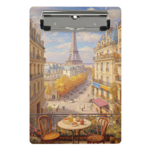 Mini Porte-bloc Peinture à l'huile d'un balcon romantique avec vue