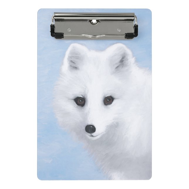 Mini Porte-bloc Peinture Arctic Fox - Art original de la faune (Devant)