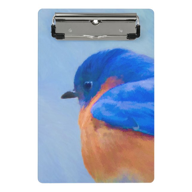 Mini Porte-bloc Peinture Bluebird - Art original pour oiseaux (Devant)