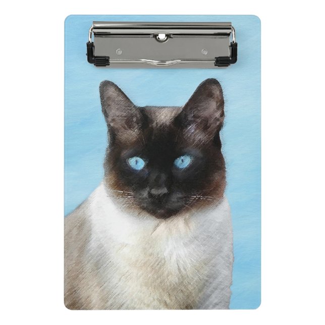 Mini Porte-bloc Peinture de chats de Siamese - Cute Original Cat A (Devant)