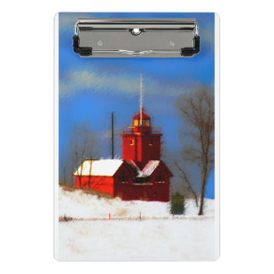 Mini Porte-bloc Peinture de phare rouge - Art original