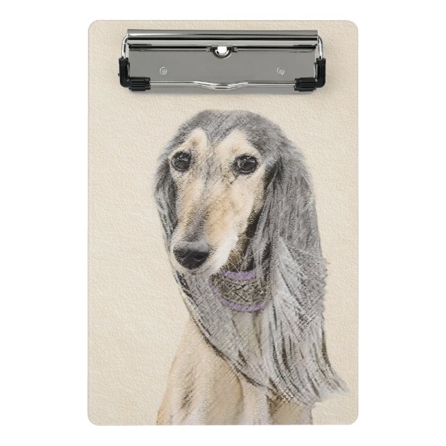 Mini Porte-bloc Peinture de Saluki (Faune) - Cute Original Chien A (Devant)