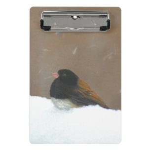 Mini Porte-bloc Peinture Junco foncée - Art original pour oiseaux