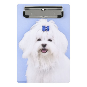 Mini Porte-bloc Peinture maltaise - Joli art original pour chien