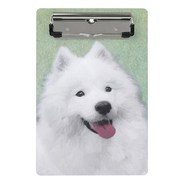 Mini Porte-bloc Peinture Samoyed - Cute Original Chien Art (Devant)
