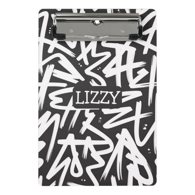 Mini Porte-bloc Personalized Graffiti Name Pattern — Custom Urban (Devant)