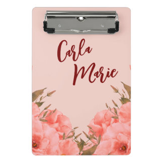 Mini Porte-bloc Personalized Mini Clipboard | Pink Floral Design