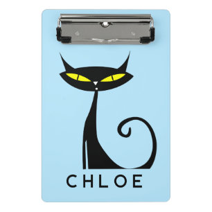 Mini Porte-bloc Personnalisé Retro Mid Century moderne Chat noir a