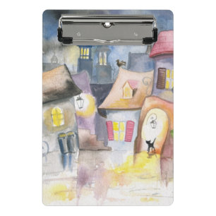 Mini Porte-bloc Petite ville la nuit
