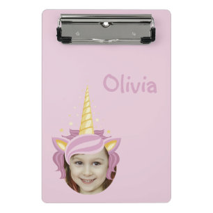 Mini Porte-bloc Photo de chapeau de licorne rose intitulé Retour à
