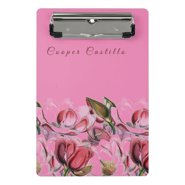 Mini Porte-bloc Pink Simple Professional Calligraphy Magnolias (Devant)