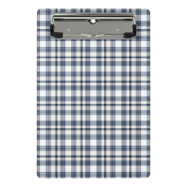 Mini Porte-bloc Plaid blanc bleu 1 (Devant)