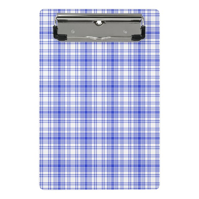 Mini Porte-bloc Plaid blanc bleu 2 (Devant)