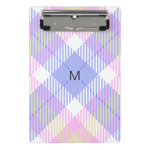 Mini Porte-bloc Plaid bleu rose jaune